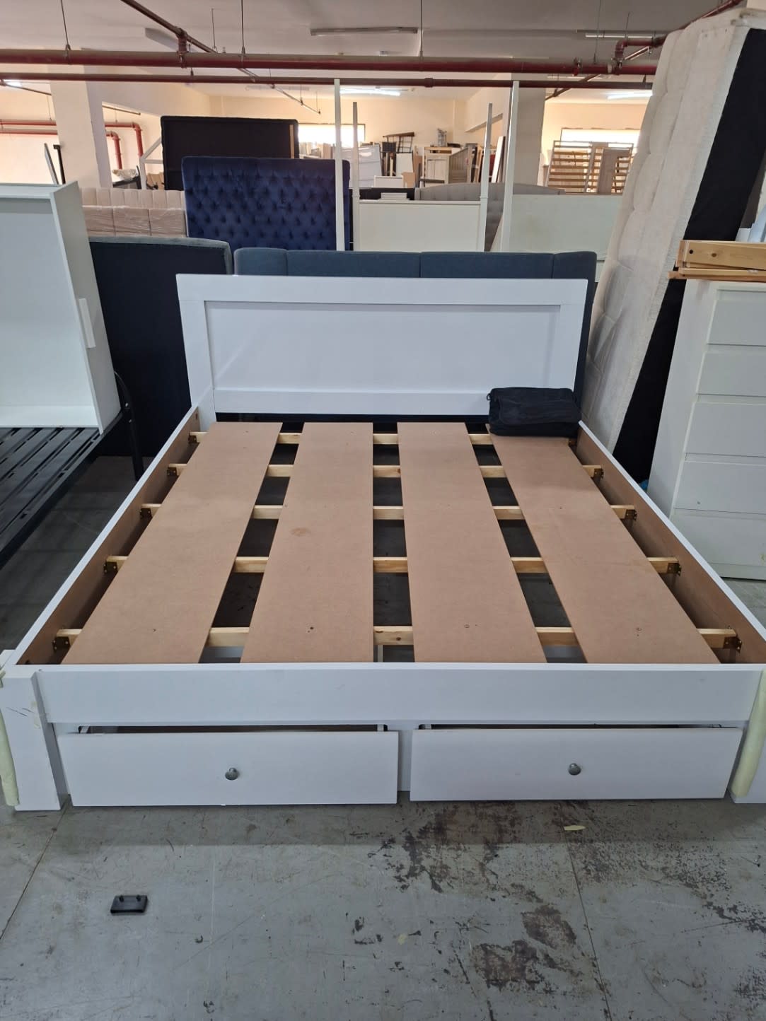 King Bed Frame with Storage Drawers