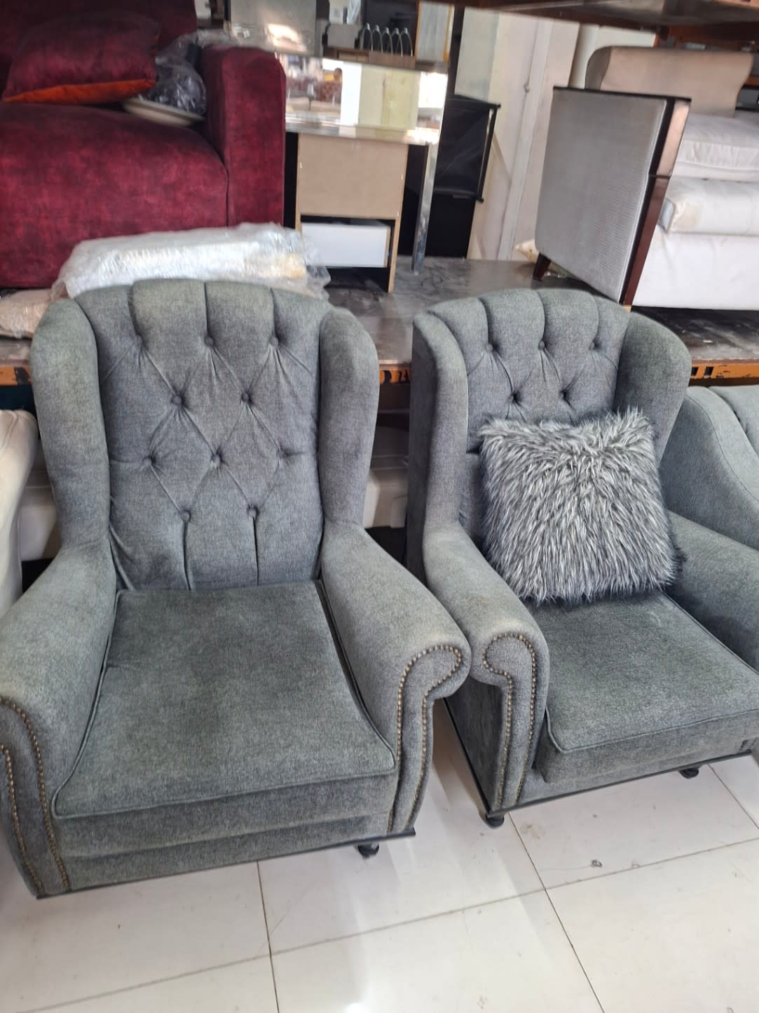 Wingback Armchair Pair
