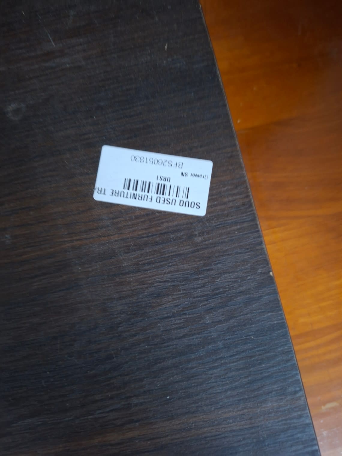 Bufaisal barcode label BFS26051830 for used shoe cabinet with drawers