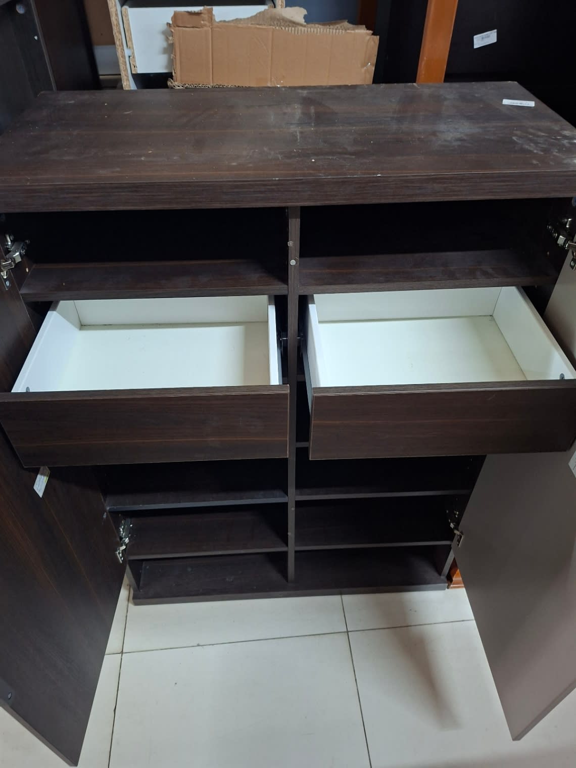 Shoe Cabinet with Drawers and Mirror Door 3
