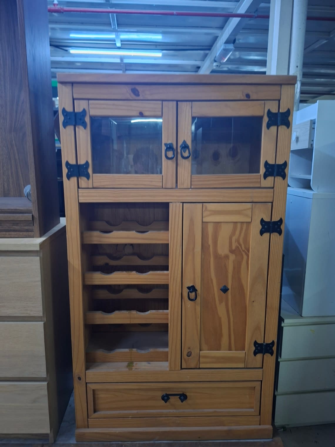 Wooden Bar Cabinet with Wine Rack 3