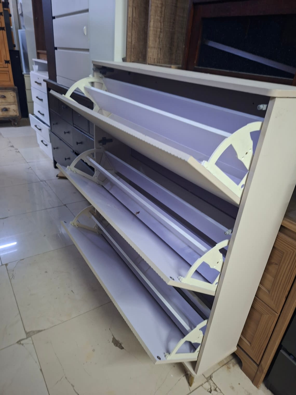 3-Door Flip-Down Shoe Rack 3