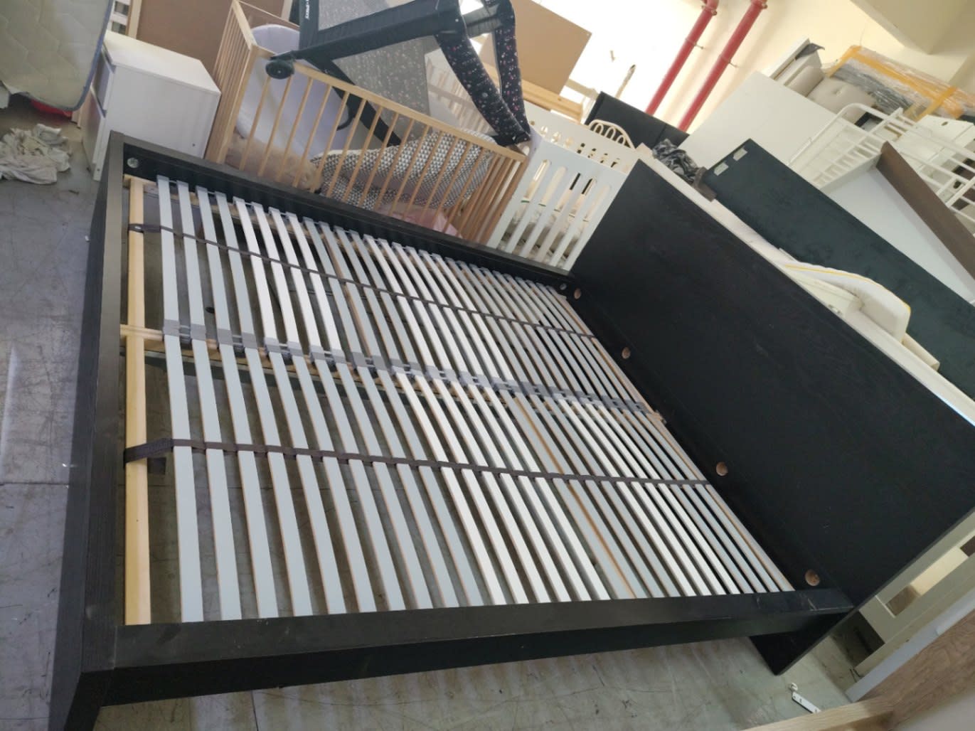 King Bed Frame with Slatted Base