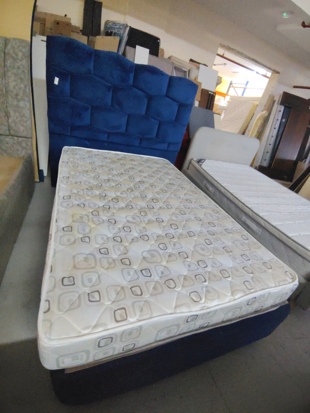 Single Bed Frame with Headboard and Mattress
