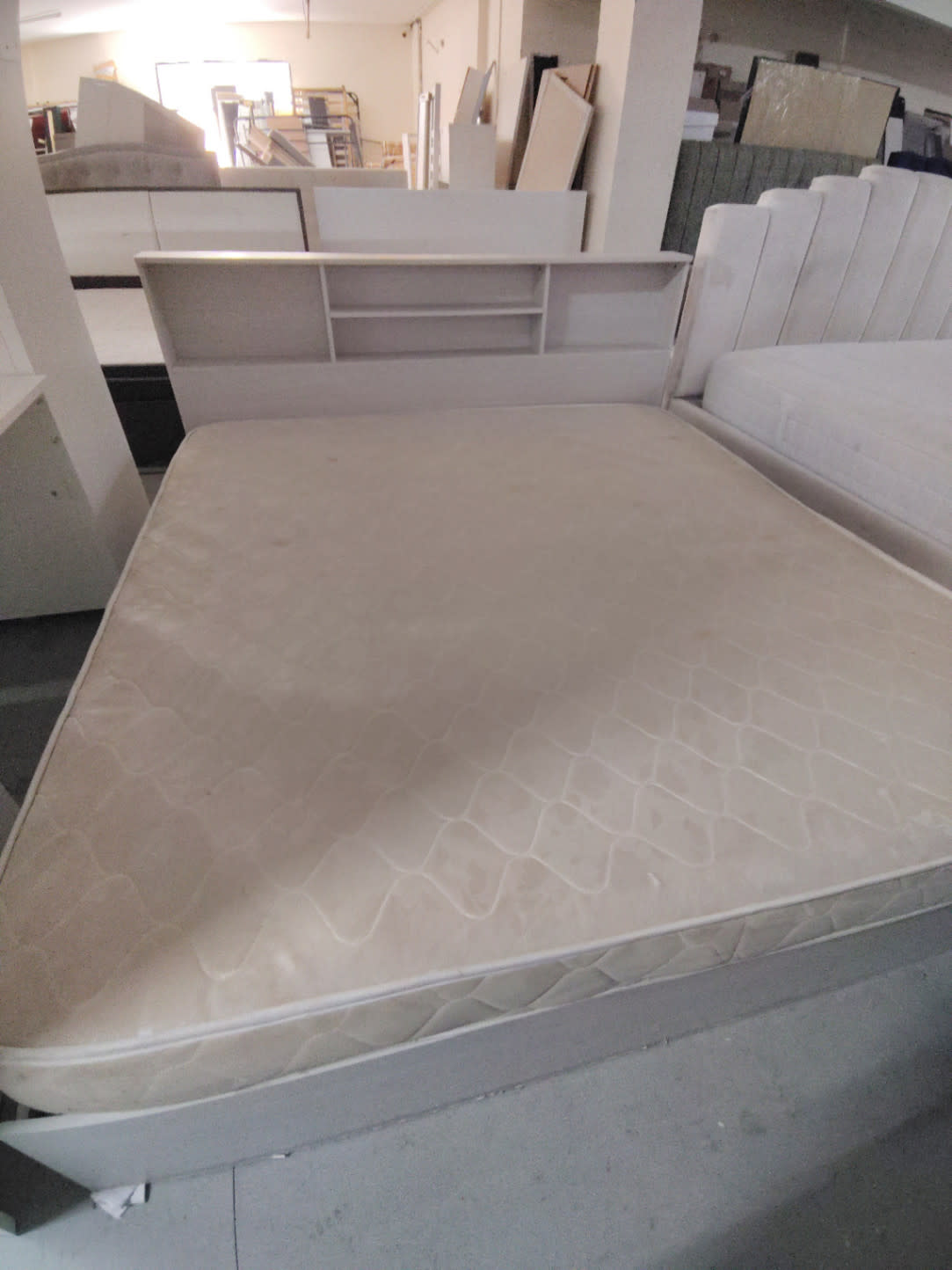 Queen Bed Frame with Storage Headboard and Mattress 2