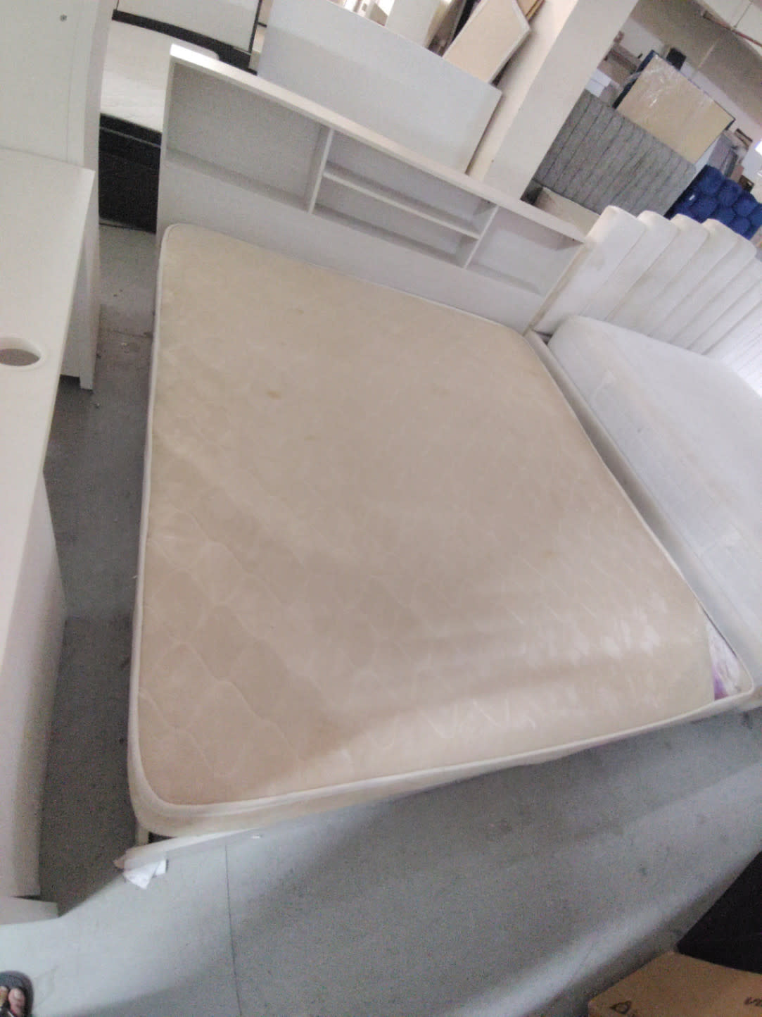 Queen Bed Frame with Storage Headboard and Mattress