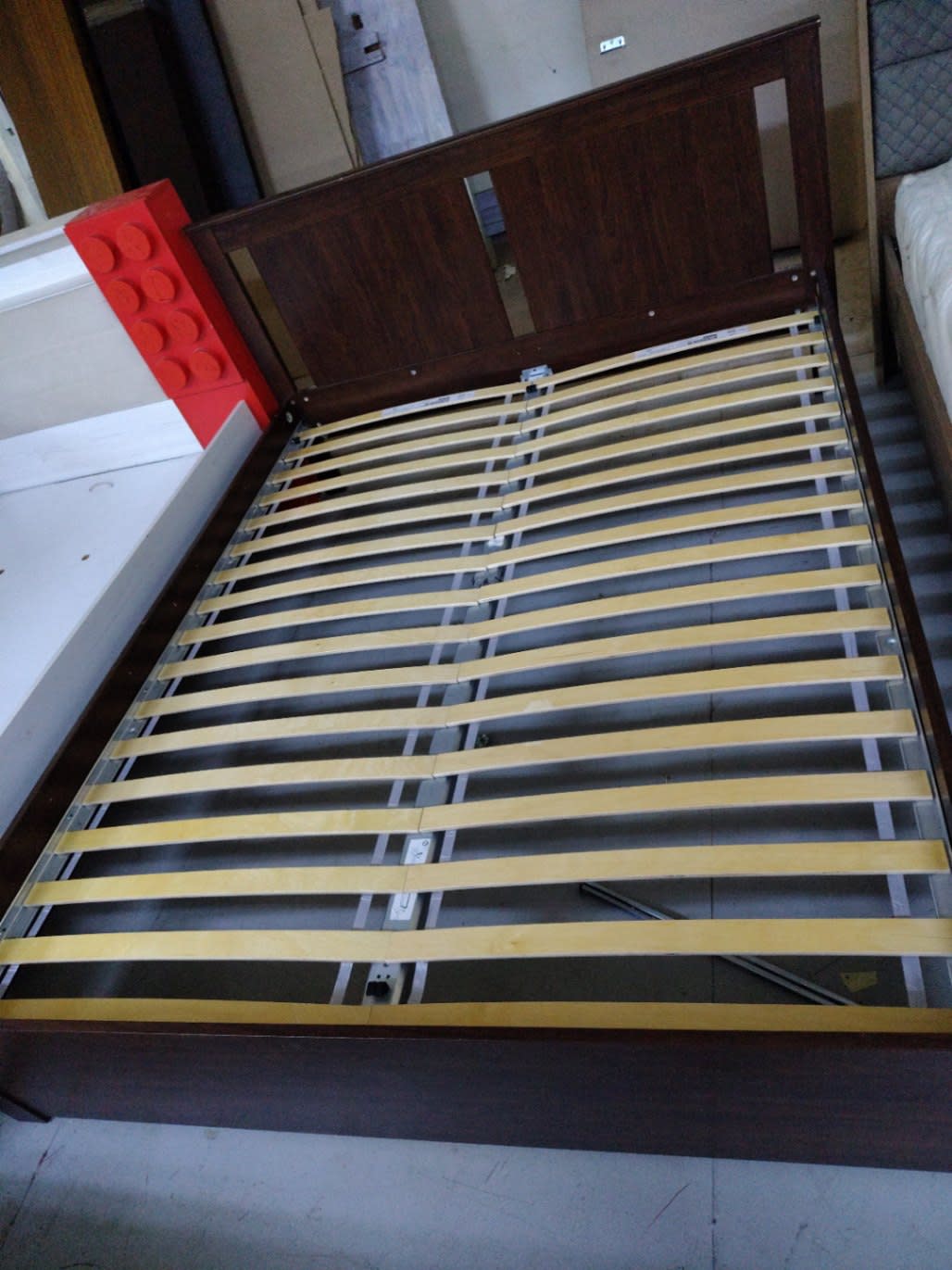 King Bed Frame with Mirror Headboard