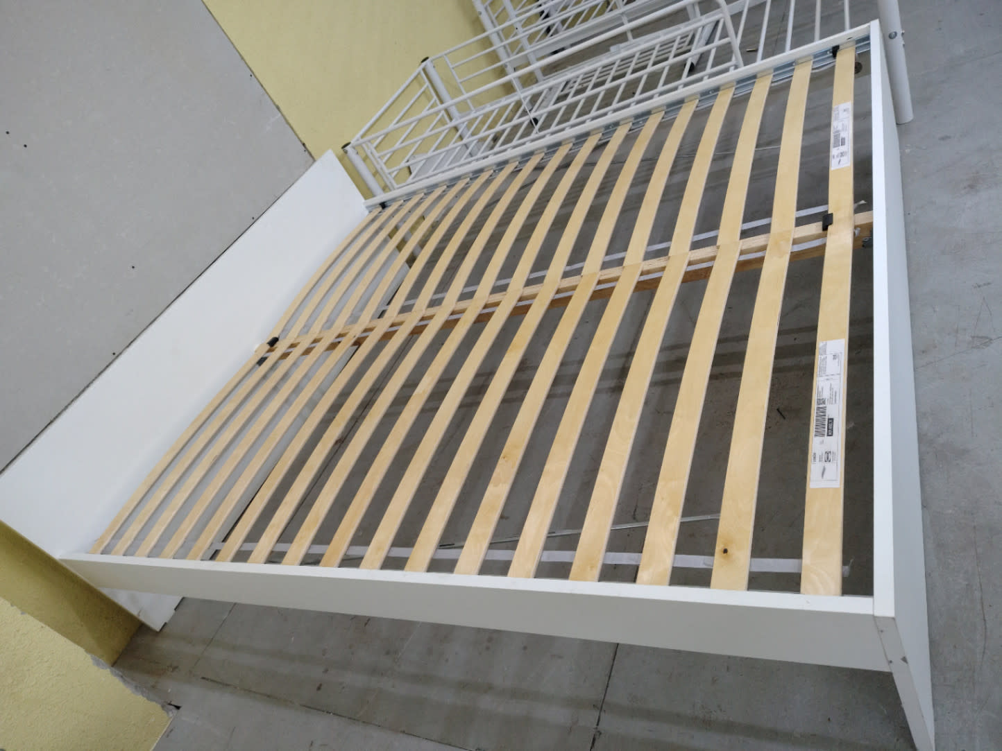 Double Bed Frame with Slatted Base White 3