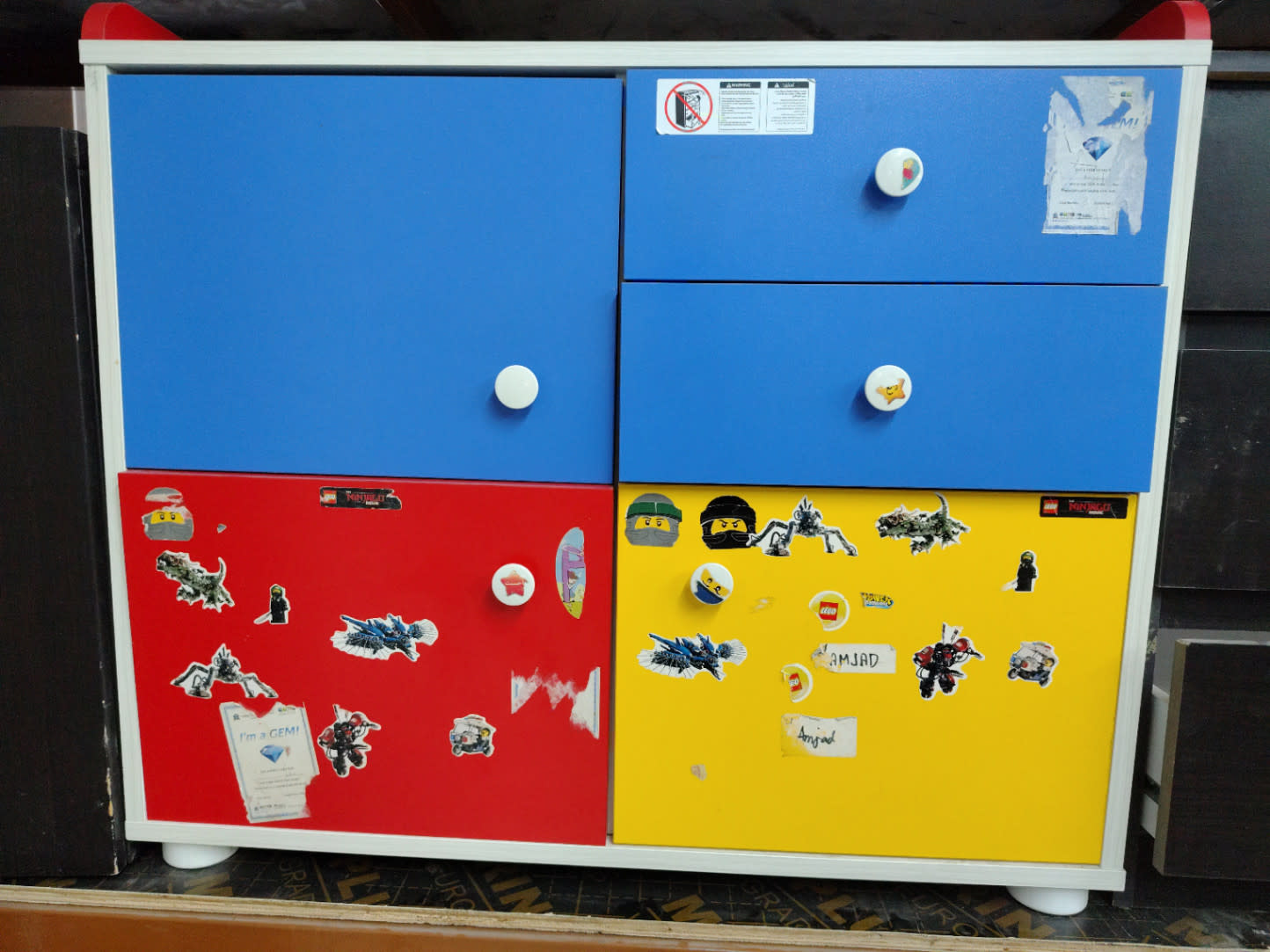 Kids Storage Cabinet with Drawers