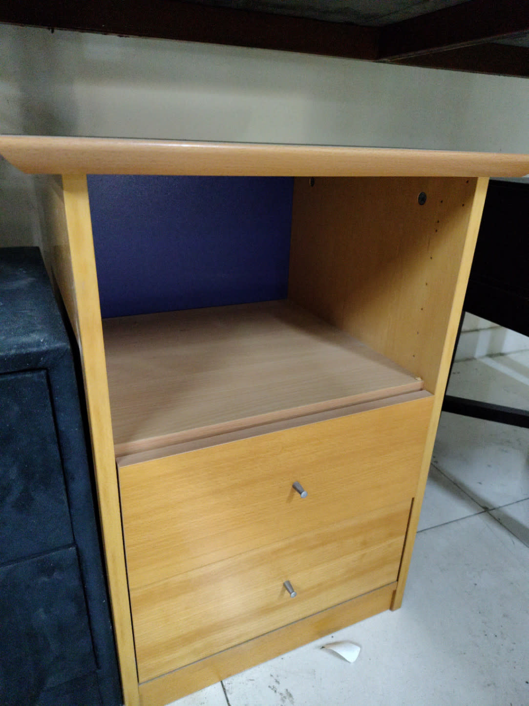 Nightstand with Open Shelf and Two Drawers 2