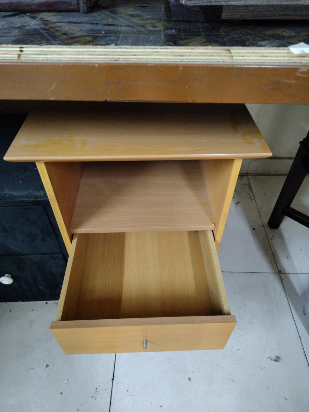 Nightstand with Open Shelf and Two Drawers 3