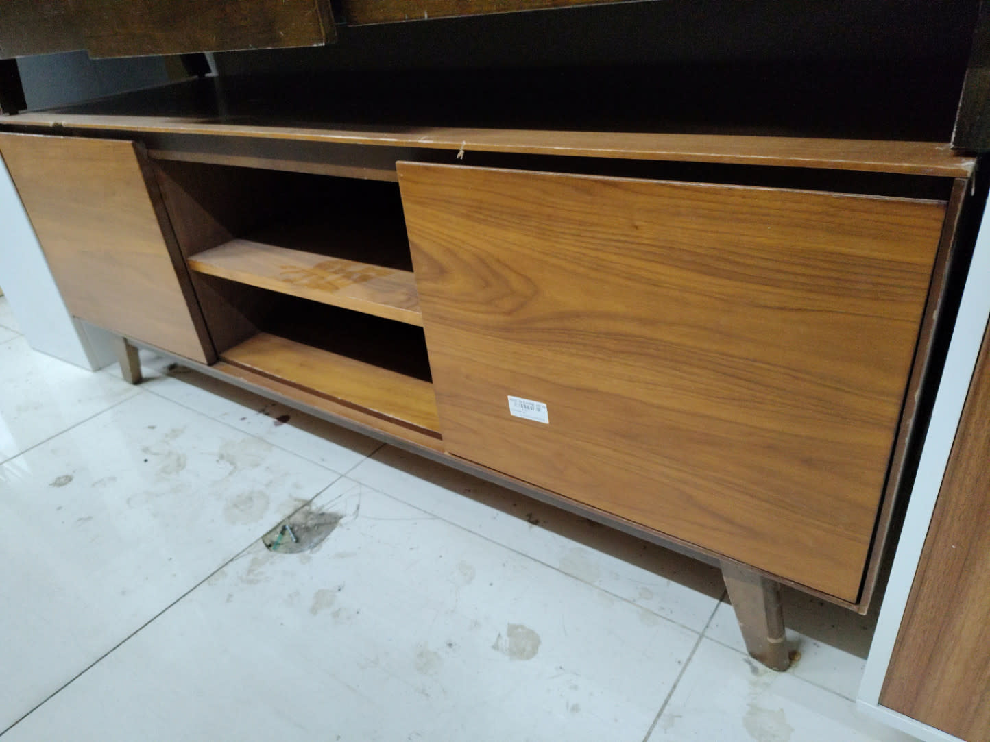 TV Stand with Sliding Doors and Open Shelves 2