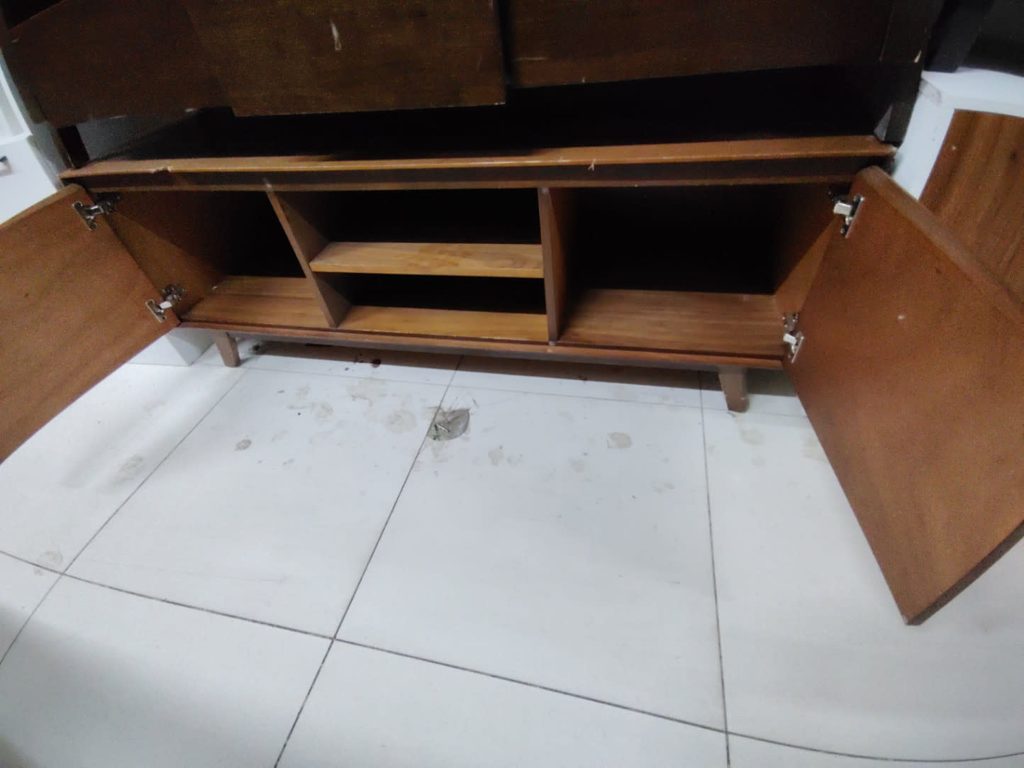 TV Stand with Sliding Doors and Open Shelves 3