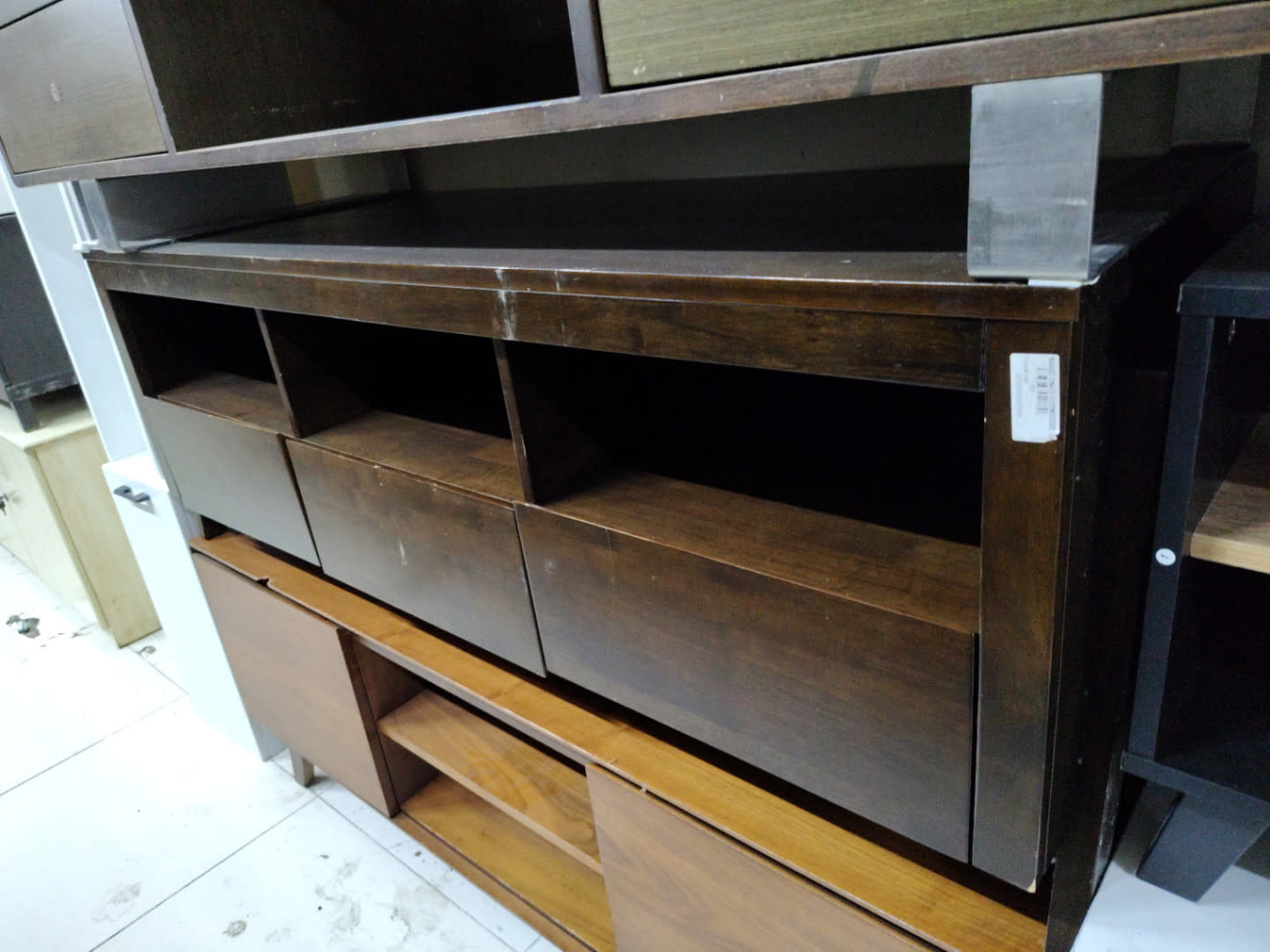 TV Stand with Open Shelves and Drawers 2