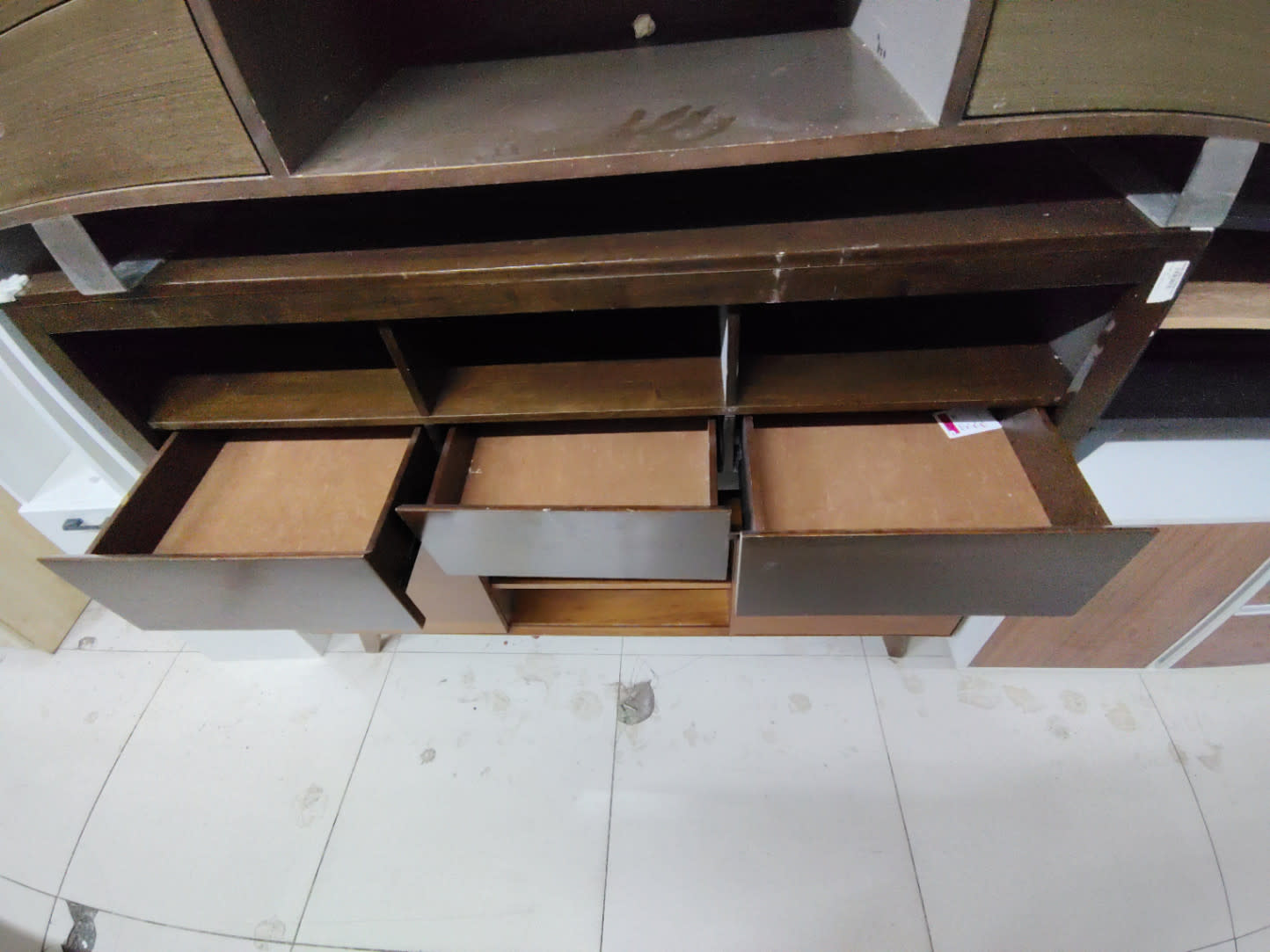 TV Stand with Open Shelves and Drawers 3