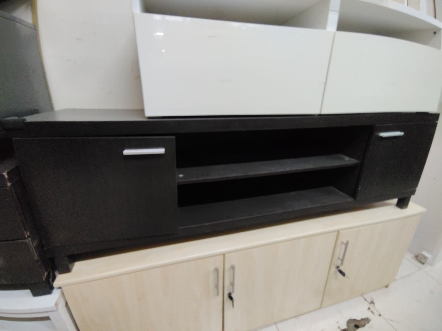 TV Stand with Side Cabinets