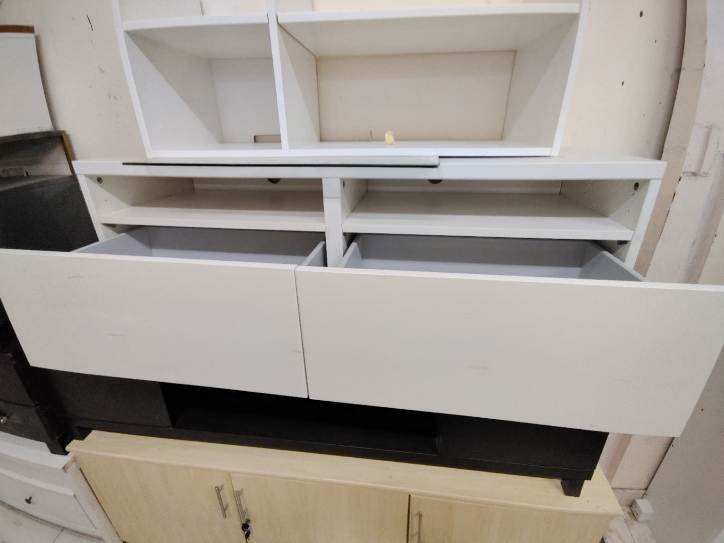 TV Stand with Drawers and Open Shelf 3
