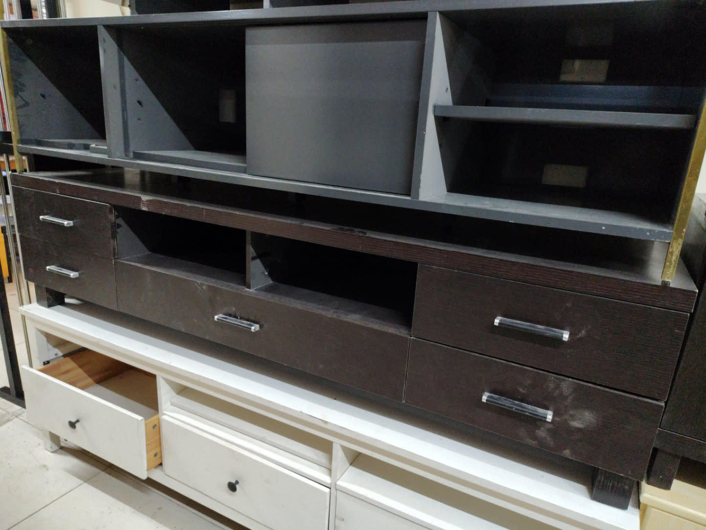 TV Stand with Upper Shelving Unit