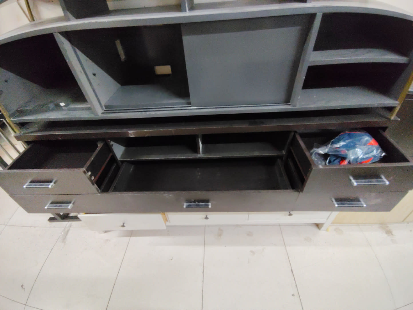 TV Stand with Upper Shelving Unit 2