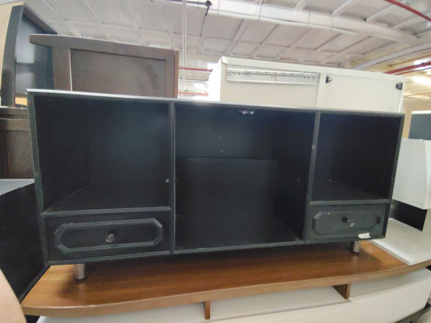 TV Stand with Drawers and Open Shelves