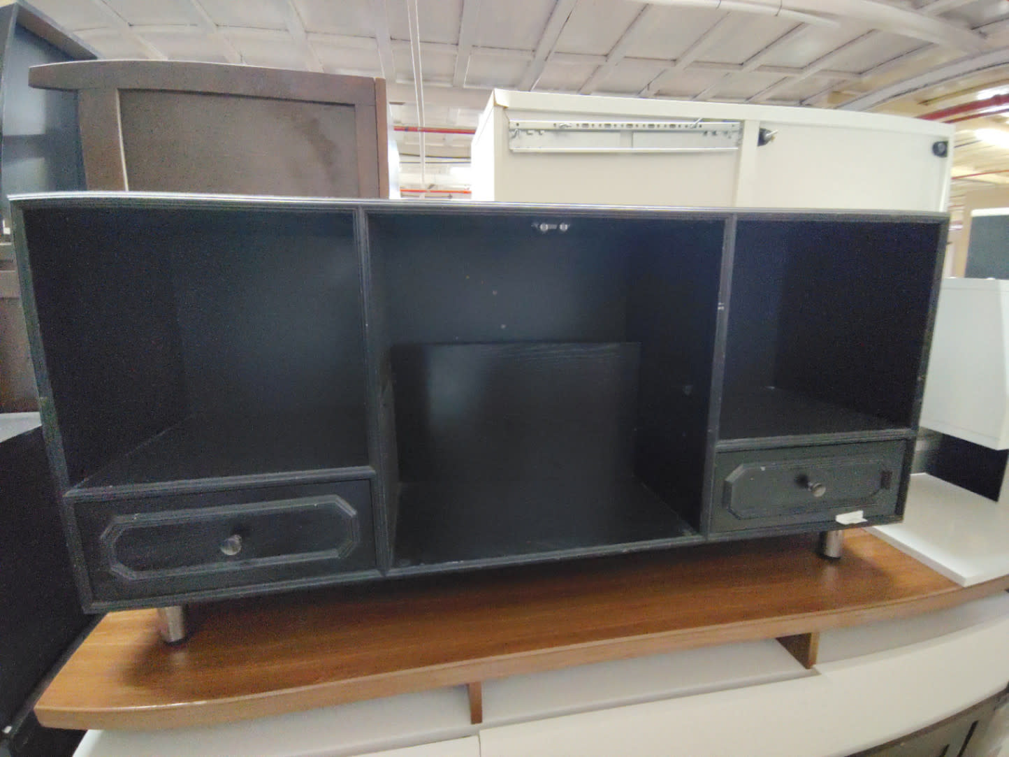 TV Stand with Drawers and Open Shelves 2