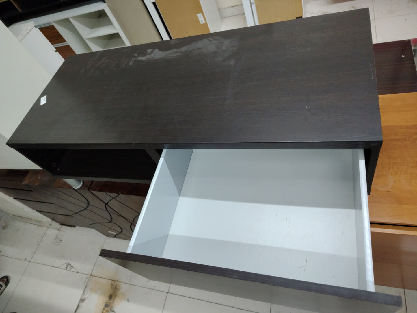 TV Stand with Open Shelf and Drawer 2