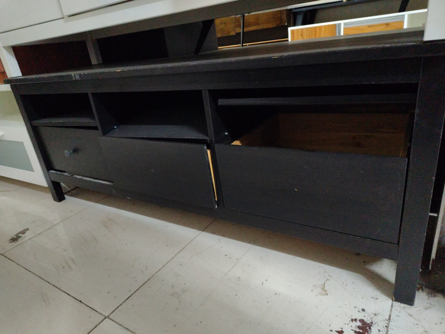 TV Stand with Drawers and Open Shelves 2