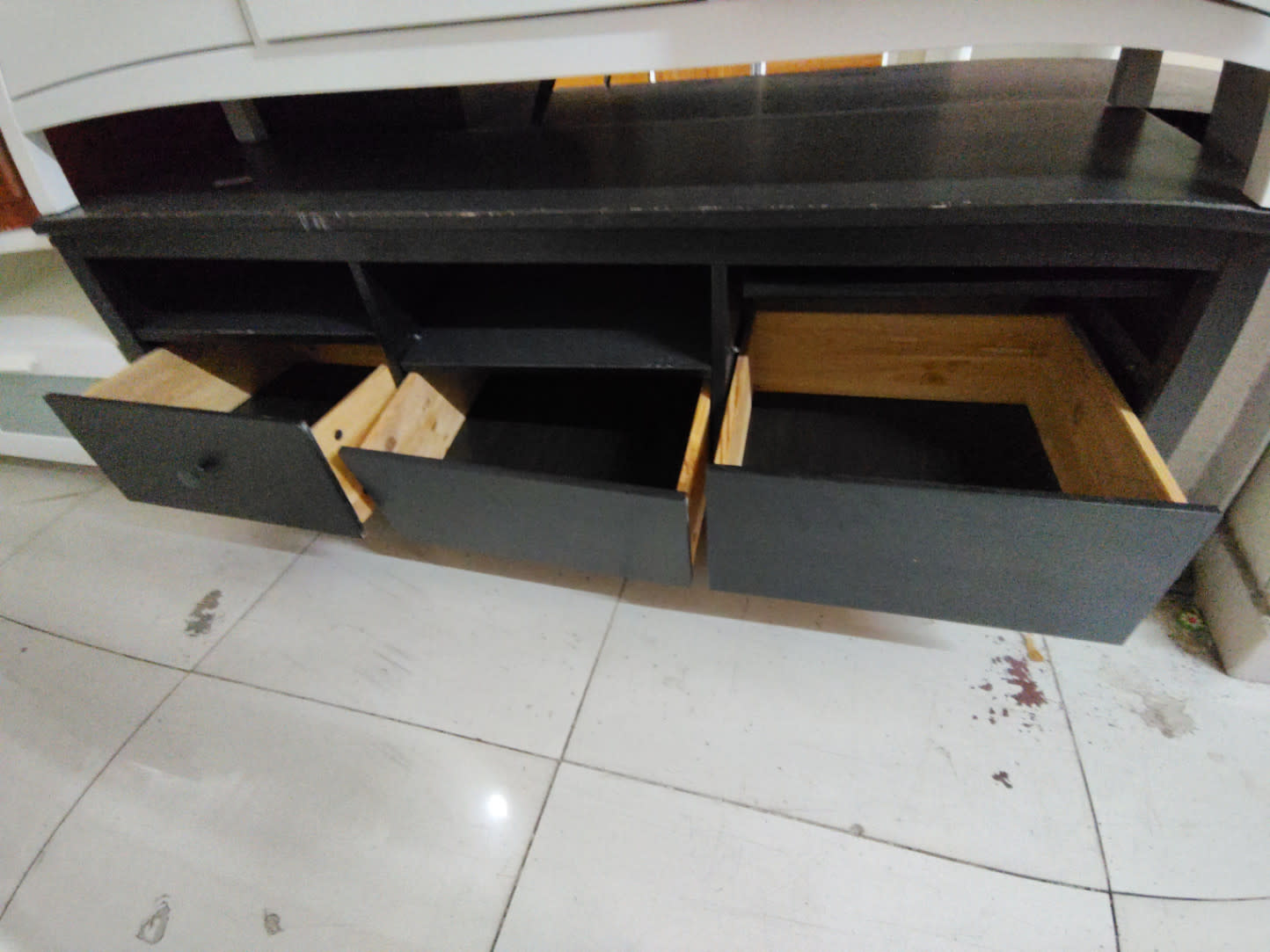 TV Stand with Drawers and Open Shelves 3