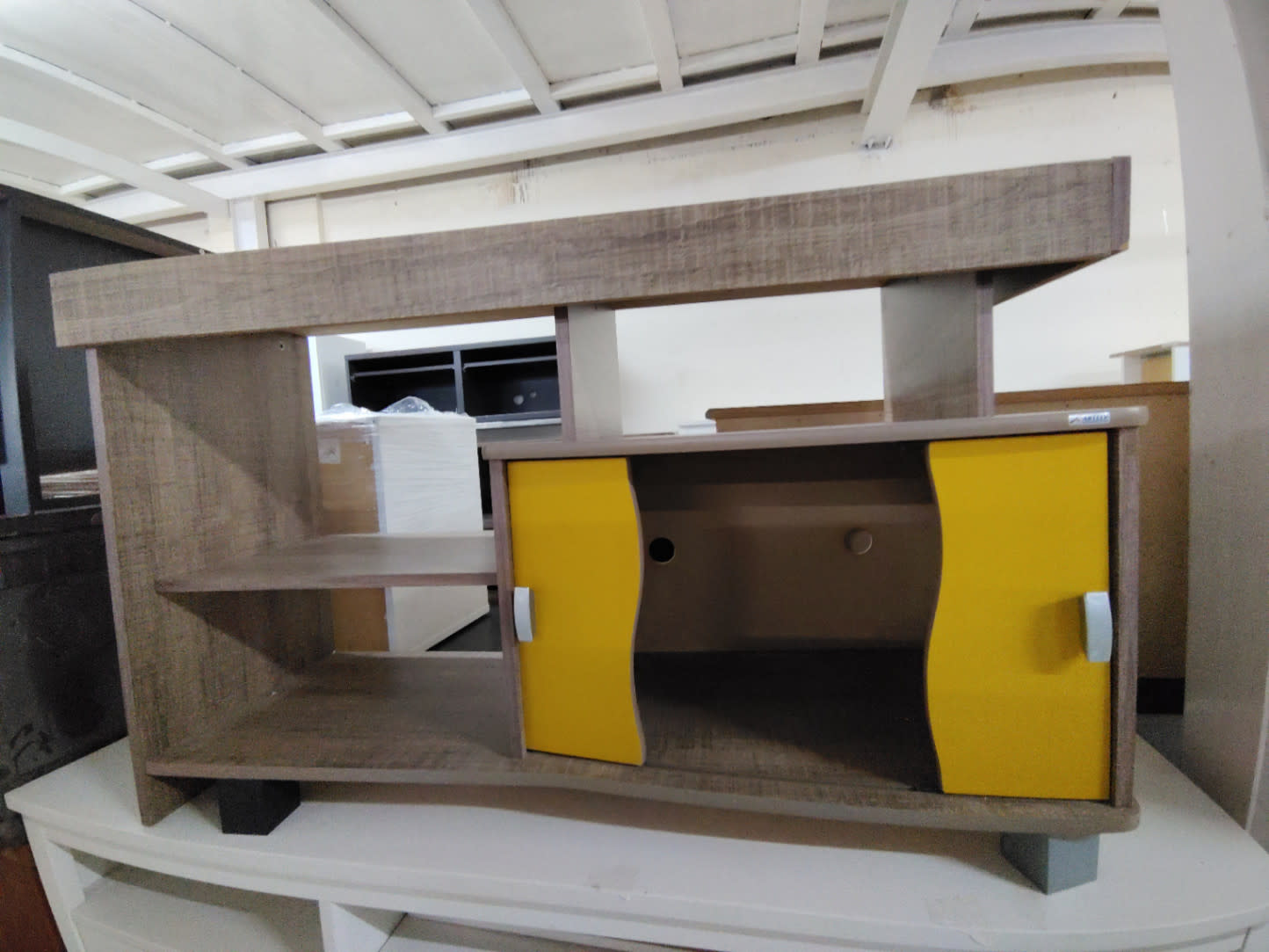 TV Stand with Open Shelves and Cabinet 3