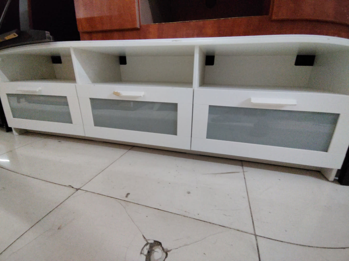 TV Stand with Frosted Glass Drawers 3