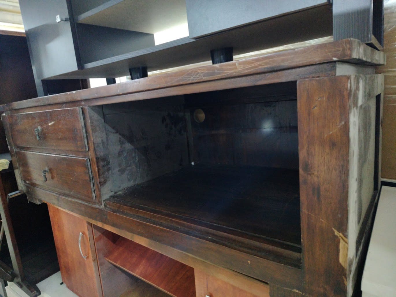TV Stand with Drawers and Open Shelf 3