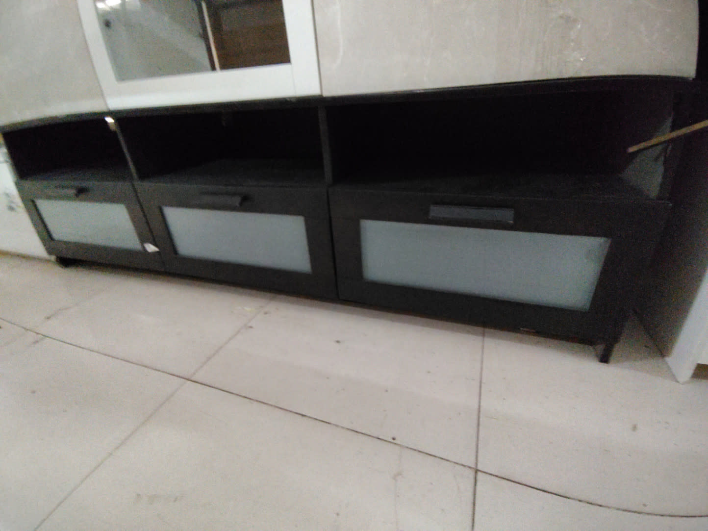 TV Stand with Frosted Glass Drawers