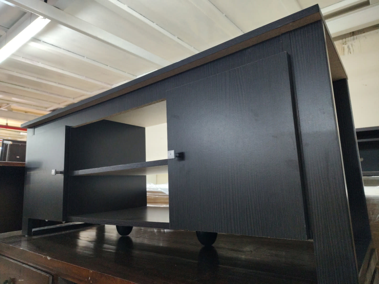 TV Stand with Side Cabinets and Open Shelves 3