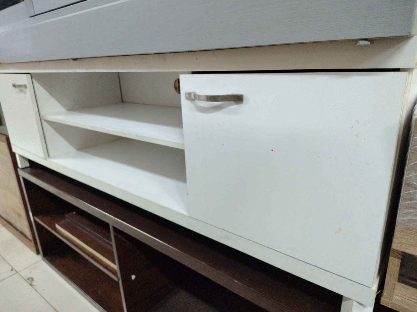 TV Stand with Side Cabinets and Open Shelves 2