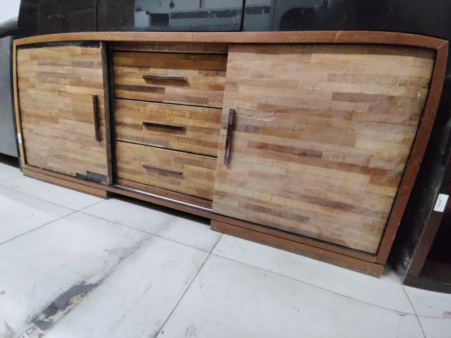 Wooden TV Stand with Drawers and Cabinets
