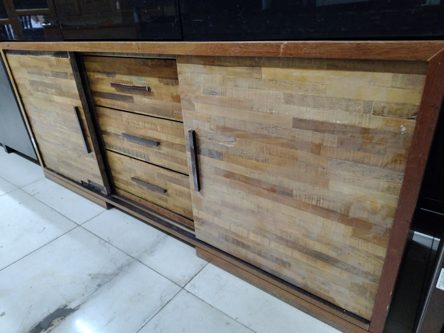 Wooden TV Stand with Drawers and Cabinets 3