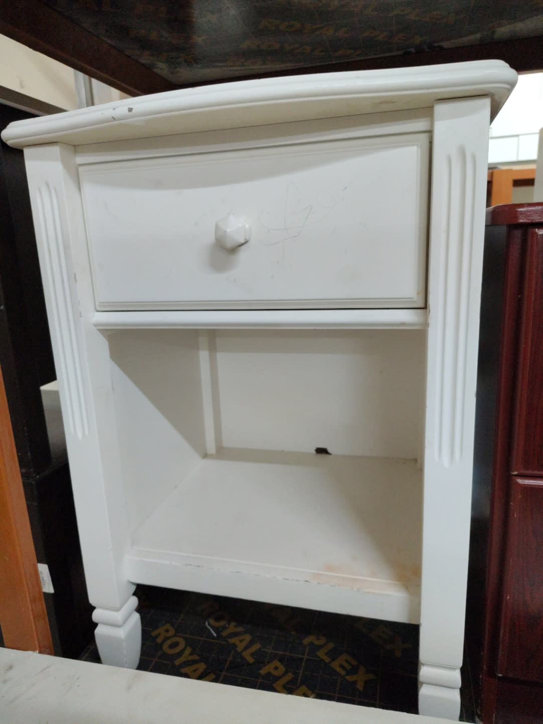 Bedside Nightstand with Drawer and Open Shelf