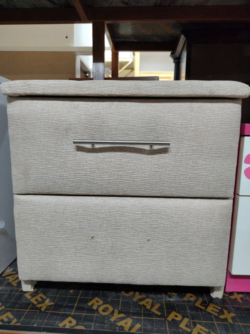 2-Drawer Fabric-Wrapped Nightstand