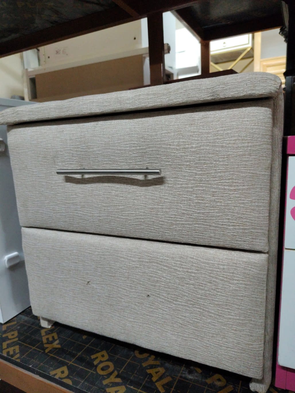 2-Drawer Fabric-Wrapped Nightstand 2