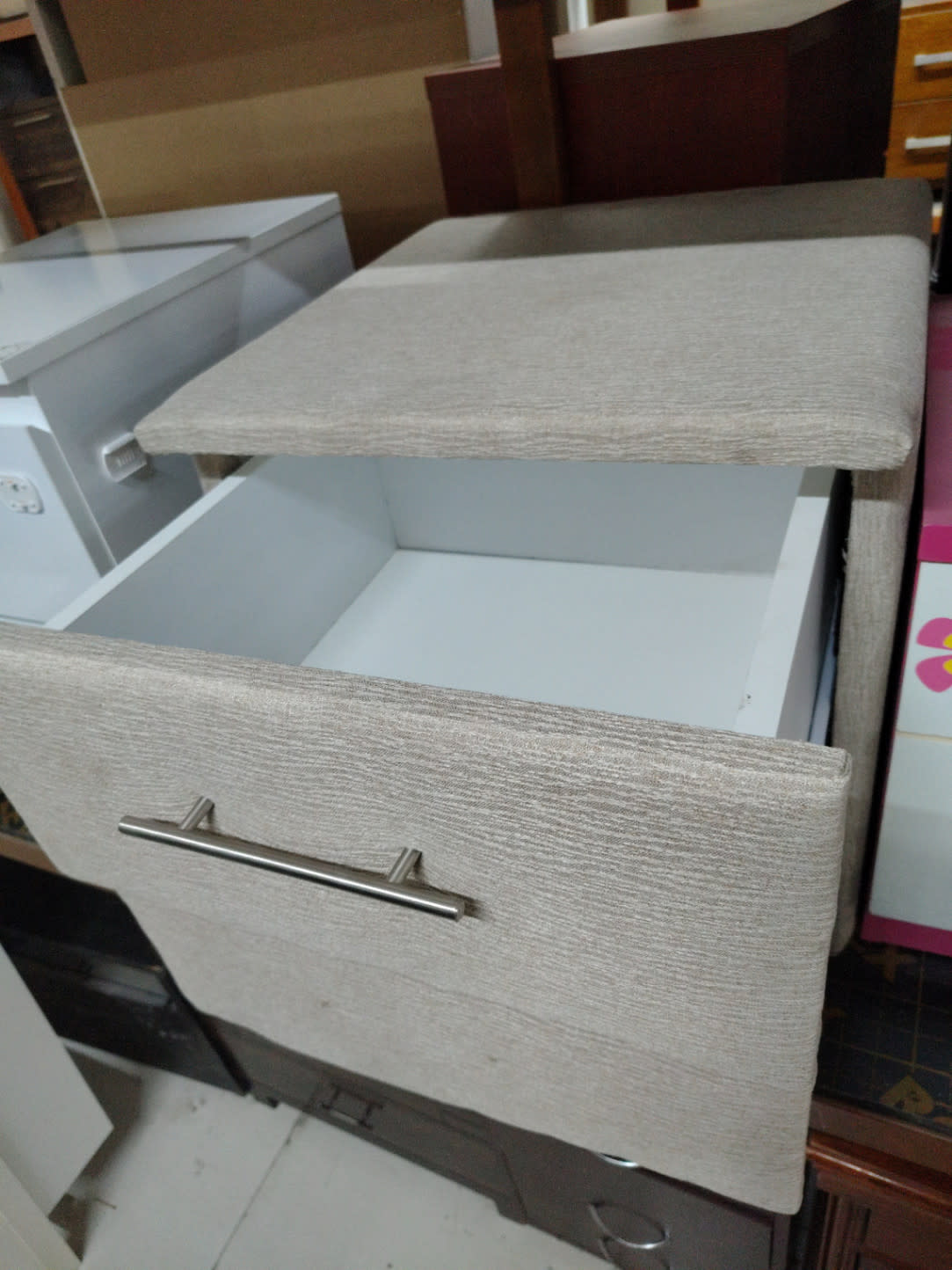 2-Drawer Fabric-Wrapped Nightstand 3