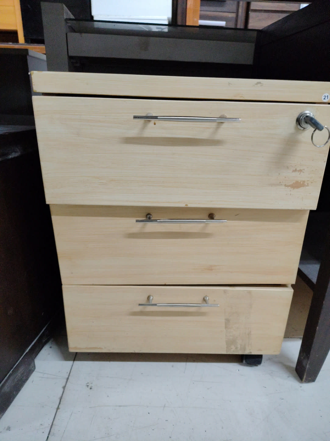3-Drawer Mobile Pedestal Filing Cabinet