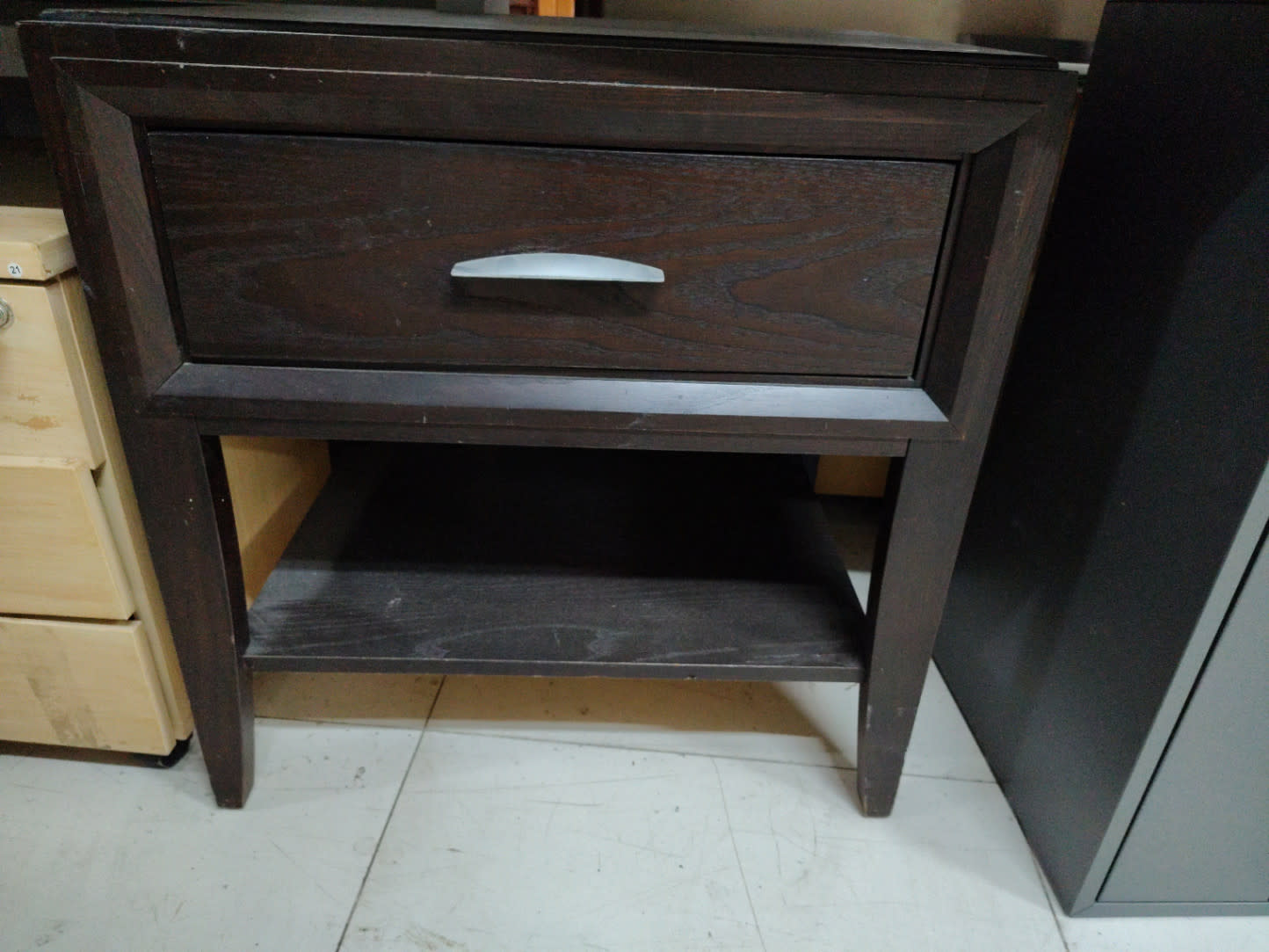 Nightstand with Drawer and Open Shelf