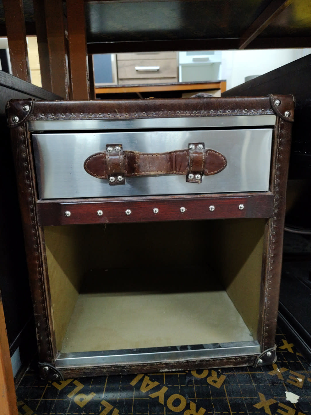 Trunk-Style Nightstand with Drawer