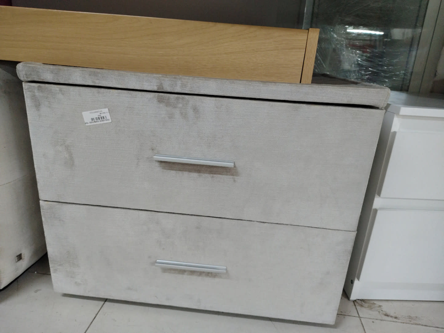 2-Drawer Fabric Nightstand