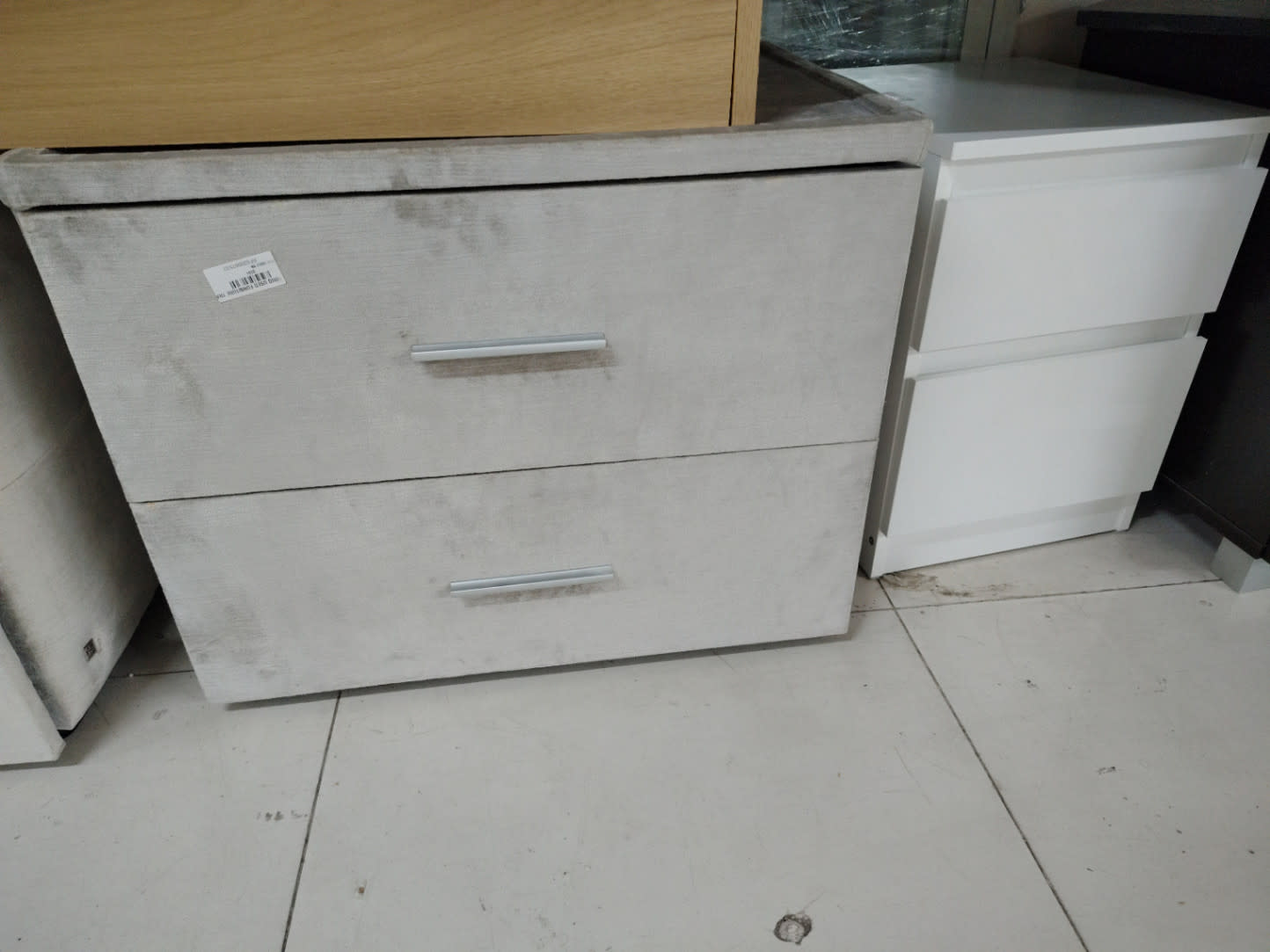 2-Drawer Fabric Nightstand 3