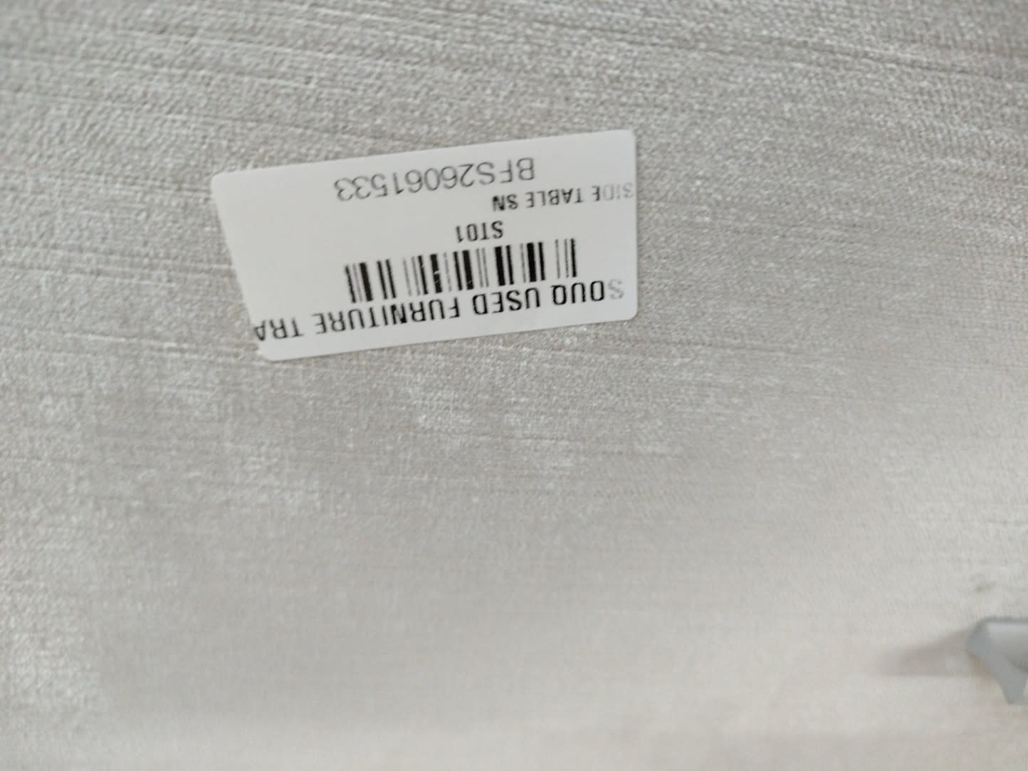 Bufaisal barcode label BFS26061533 for used 2-drawer fabric nightstand