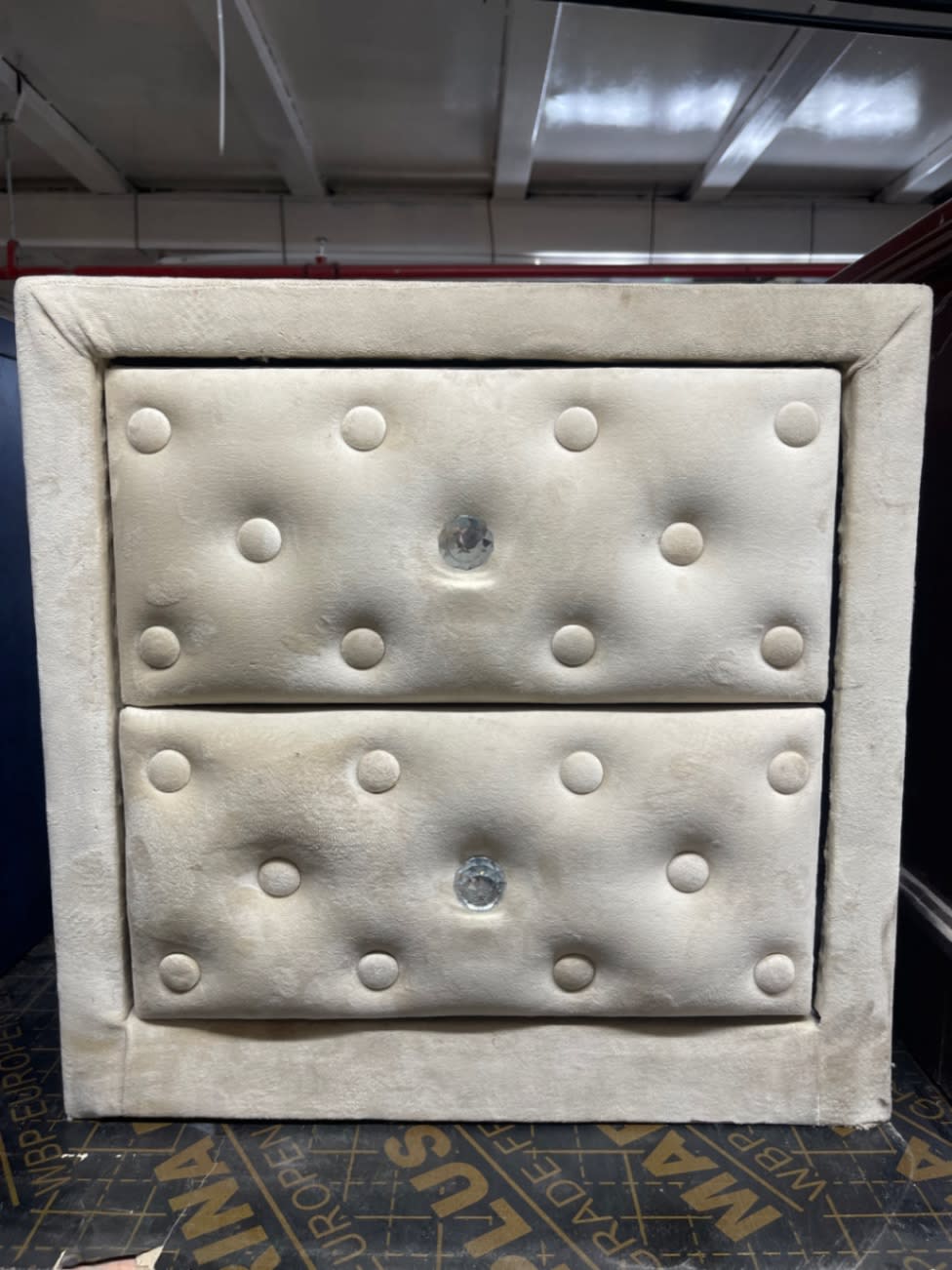 2-Drawer Upholstered Nightstand