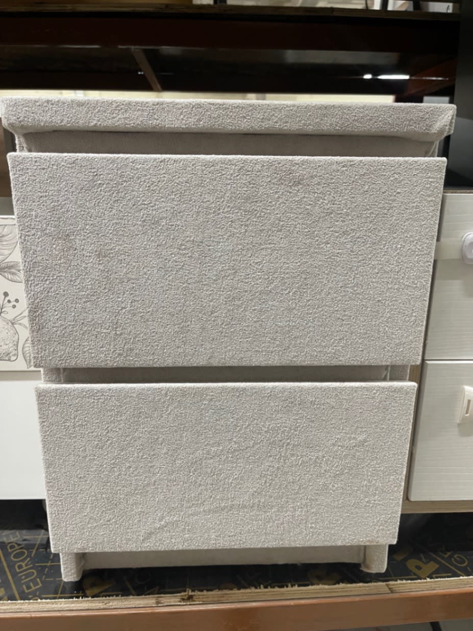 2-Drawer Bouclé Nightstand
