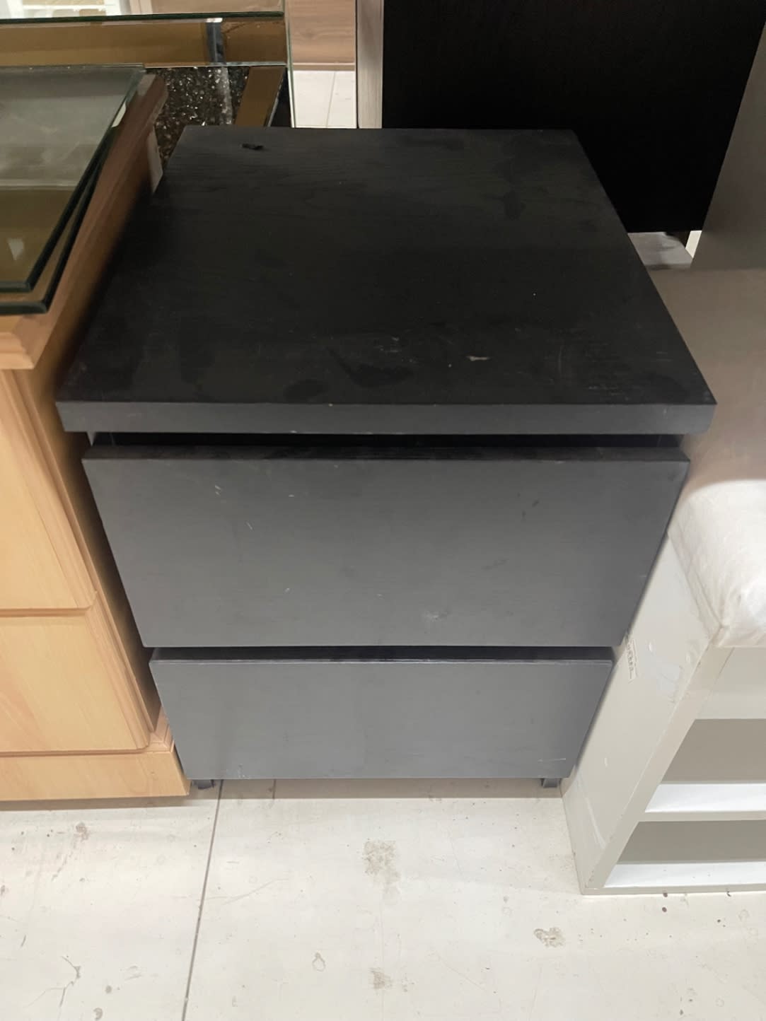 Bufaisal barcode label photo for used 2-drawer dresser black-brown