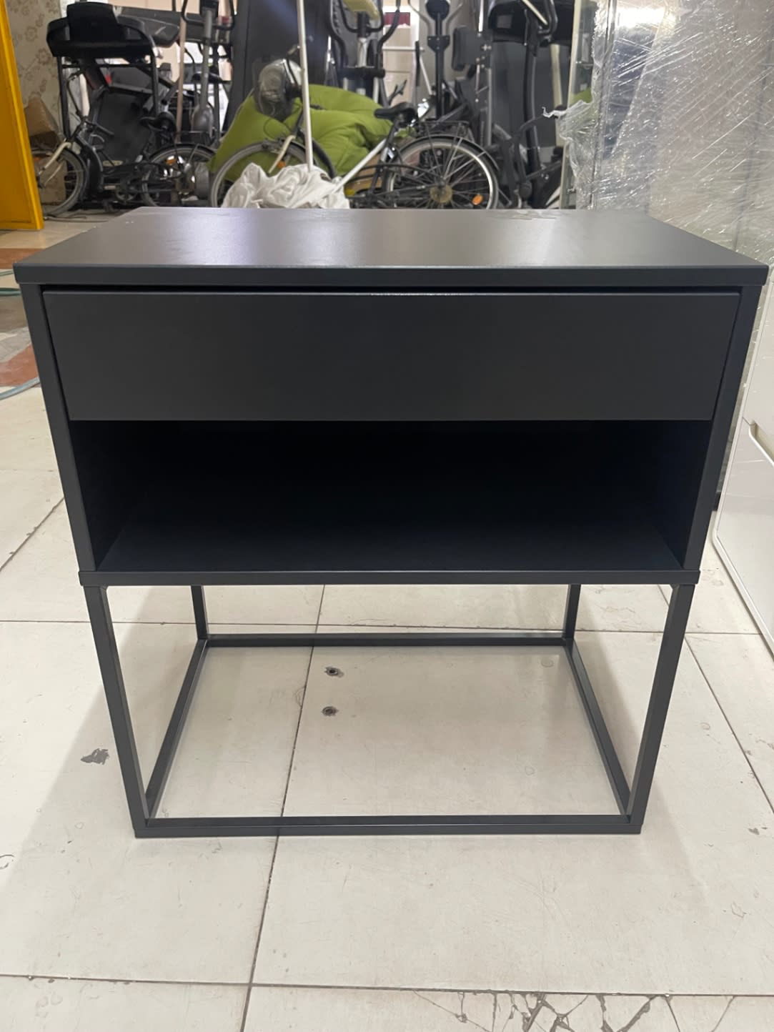 Nightstand with Drawer and Open Shelf